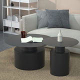 Tavolino moderno in metallo a base di piedistallo rotondo in metallo.