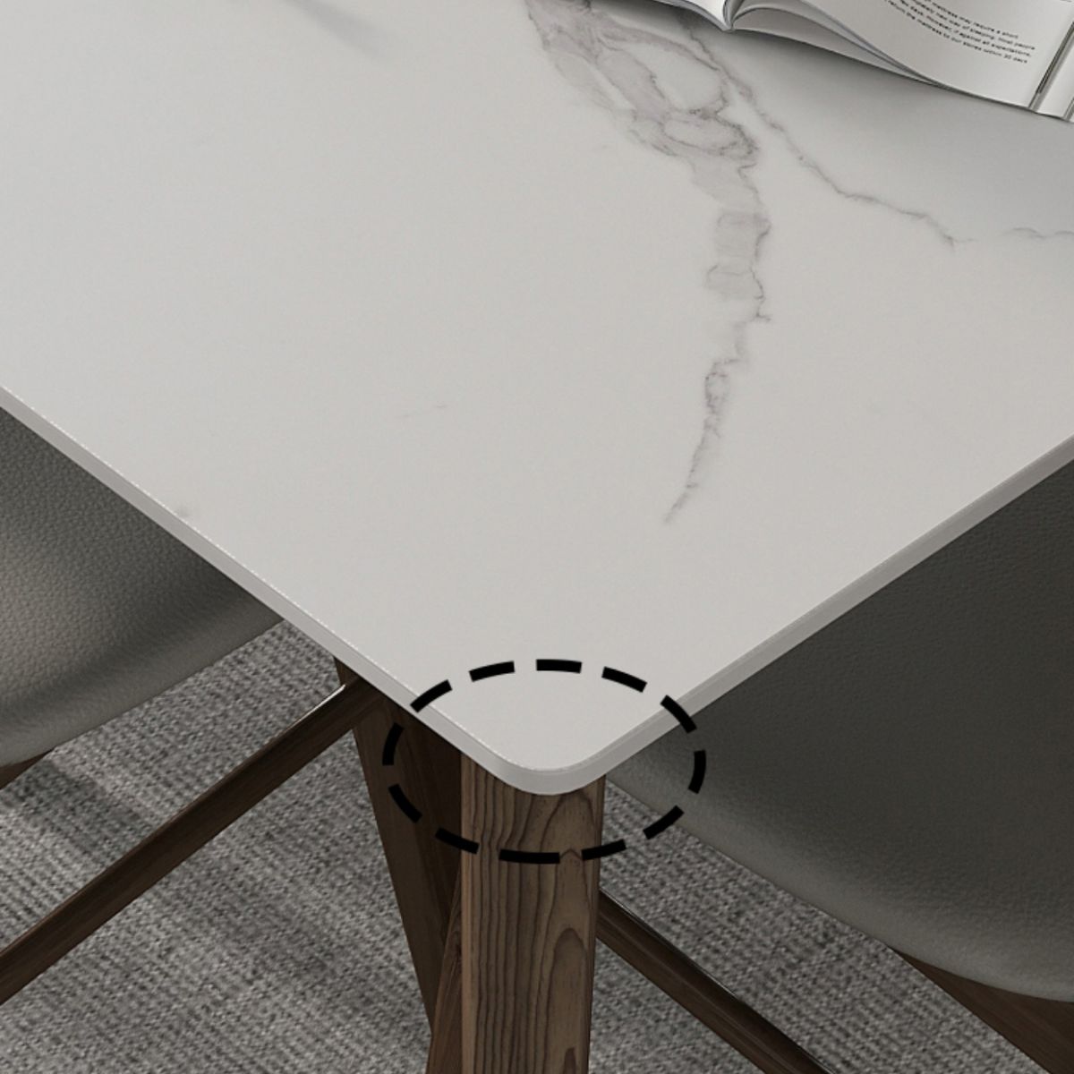 Modern 1/4/5/7 Pieces Furniture Stone Rectangle Dining Table Set in White Clearhalo 'Dining Room Sets' 'Dining Tables & Seating' 'dining_room_set' 'furn' 'furn_dining_room_set' 'Furniture' 'Kitchen & Dining Furniture' 1200x1200_7f0e3d35-786e-4f38-bab5-50453b01cf07