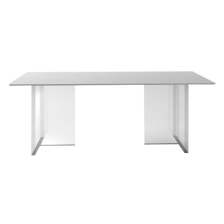Sintered Stone Top Acrylic Base Dining Table Contemporary Rectangle Table for Home