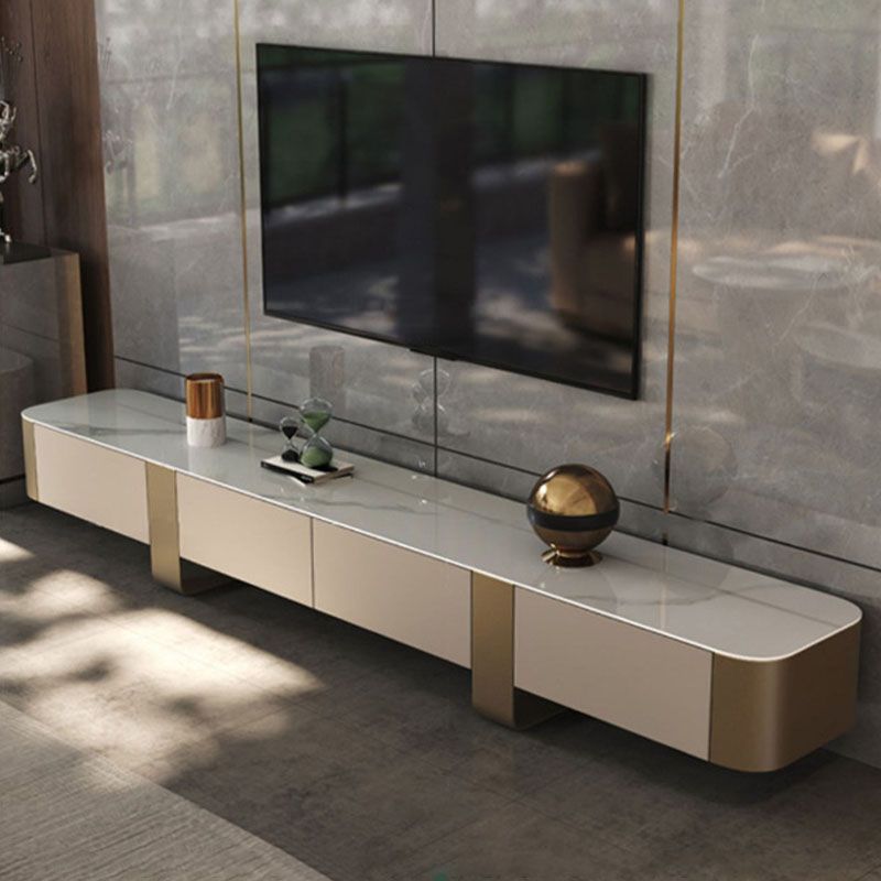 Console multimédia Glam TV Console TV de rangement fermée avec tiroirs