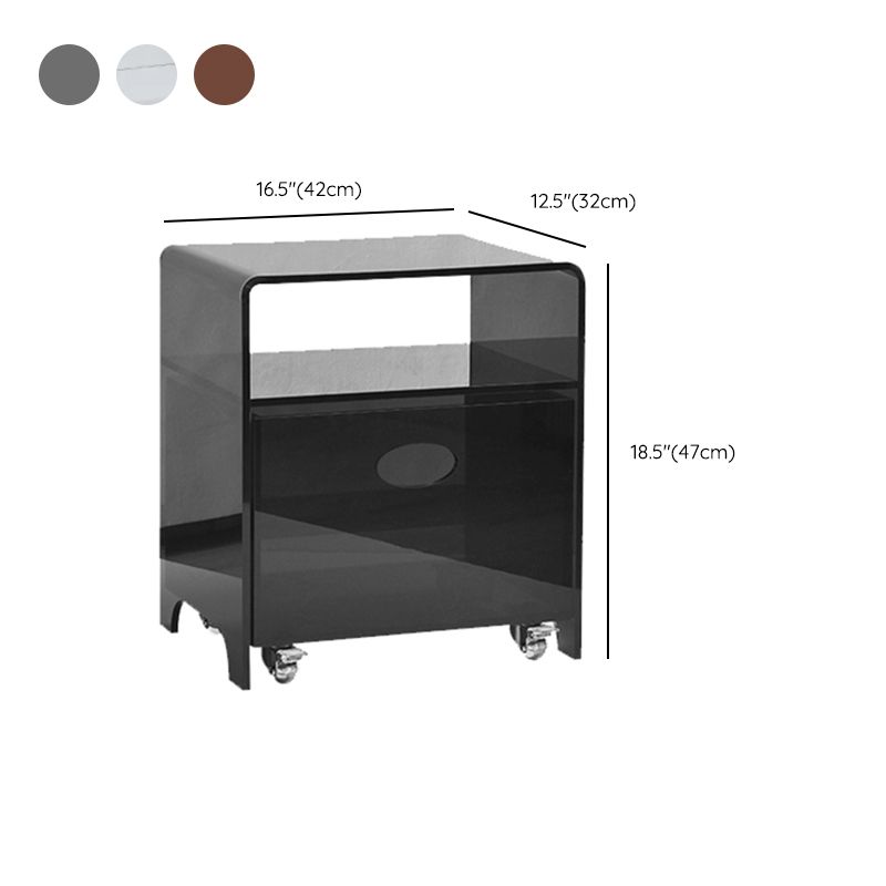 Tavolo d'angolo contemporaneo da 12 "tavolo acrilico con archiviazione