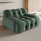 Modernistic Biscuit Back Sofa Tuxedo Arm Loveseat for Bonus Room