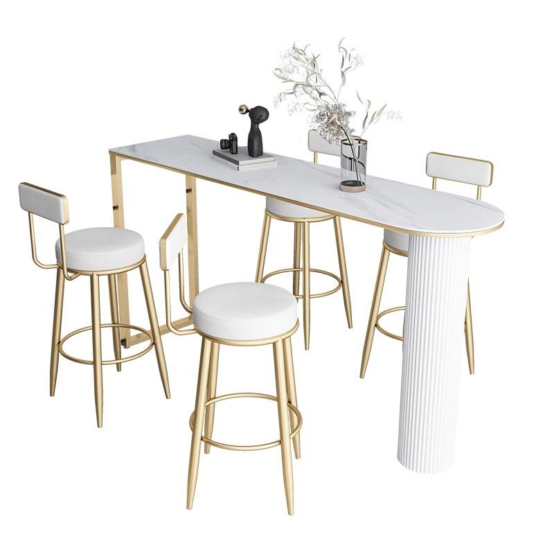 Eiland eigentijdse balk tabel 42-inch hoogte steen top bistro tafel
