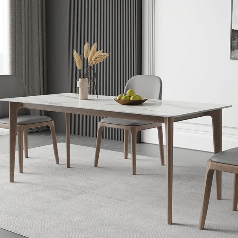 Style contemporain 1/2/5 pièces chaises de restauration Ensemble de meubles en pierre rectangulaire en blanc