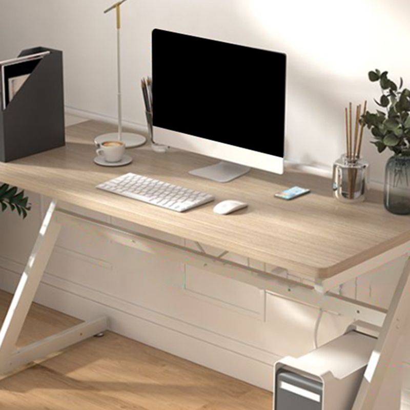 Rectangular Office Desk Antique Finish Writing Desk with Metal Legs Clearhalo 'furn' 'furn_office_desk' 'Furniture' 'Office Desks' 'Office Furniture' 'office_desk' 1200x1200_7f136d47-202f-4aba-bd64-f4e873fc94f6