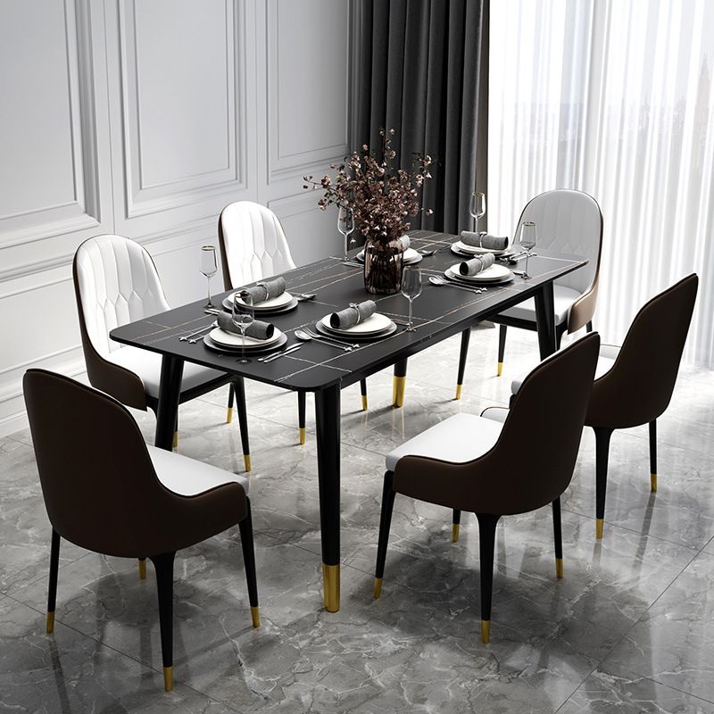 1/5/7 Pcs Metal Contemporary Dining Room Set with Rectangle Table Dining Set Clearhalo 'Dining Room Sets' 'Dining Tables & Seating' 'dining_room_set' 'furn' 'furn_dining_room_set' 'Furniture' 'furniture_dining_room_set' 'Kitchen & Dining Furniture' 'kitchen&dining_furn' 'kitchen' 1200x1200_7f139edd-da5d-427e-bbec-4482745ccca7