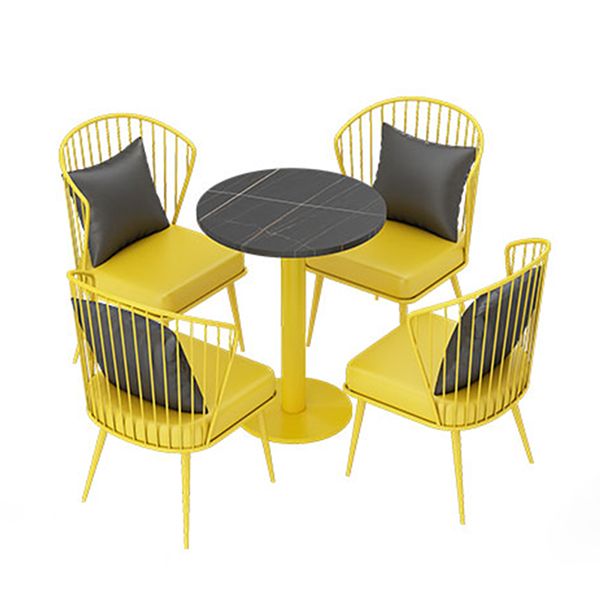 Industrial Dining Table Black Sintered Stone Table with Yellow Metal Base for Dining Room Clearhalo ' dining_table' 'Dining Tables & Seating' 'Dining Tables' 'furn' 'furn_dining_table' 'Furniture' 'furniture_dining_table' 'Kitchen & Dining Furniture' 'kitchen&dining_furn' 'kitchen' 'kitchen_dining_table' 1200x1200_7f14358b-5a24-4f7c-8b1c-e938675f74aa