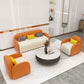 Contemporary Leather Sofa Square Arm Tight Back Sofa for Living Room