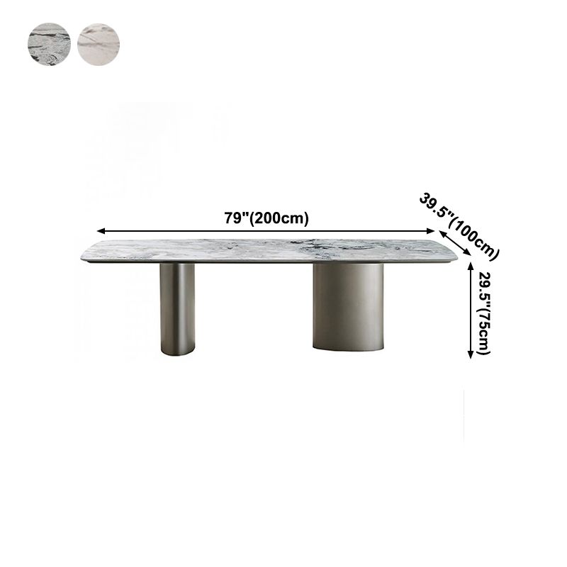 Metal Traditional Luxury Rectangle Table Sintered Stone Top Table for Kitchen Clearhalo ' dining_table' 'Dining Tables & Seating' 'Dining Tables' 'furn' 'furn_dining_table' 'Furniture' 'furniture_dining_table' 'Kitchen & Dining Furniture' 'kitchen&dining_furn' 'kitchen' 'kitchen_dining_table' 1200x1200_7f167e5e-9996-4350-a426-f3567c167b76
