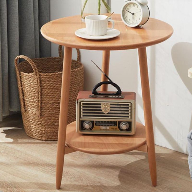 Round Wood Top End Table Tripod Sofa Side End Table in Natural/Brown Clearhalo 'Coffee & Accent Tables' 'End & Side Tables' 'end_side_tables' 'furn' 'furn_end_side_tables' 'Furniture' 'Living Room Furniture' 1200x1200_7f168795-f233-45cb-94a1-1e89b0339ada