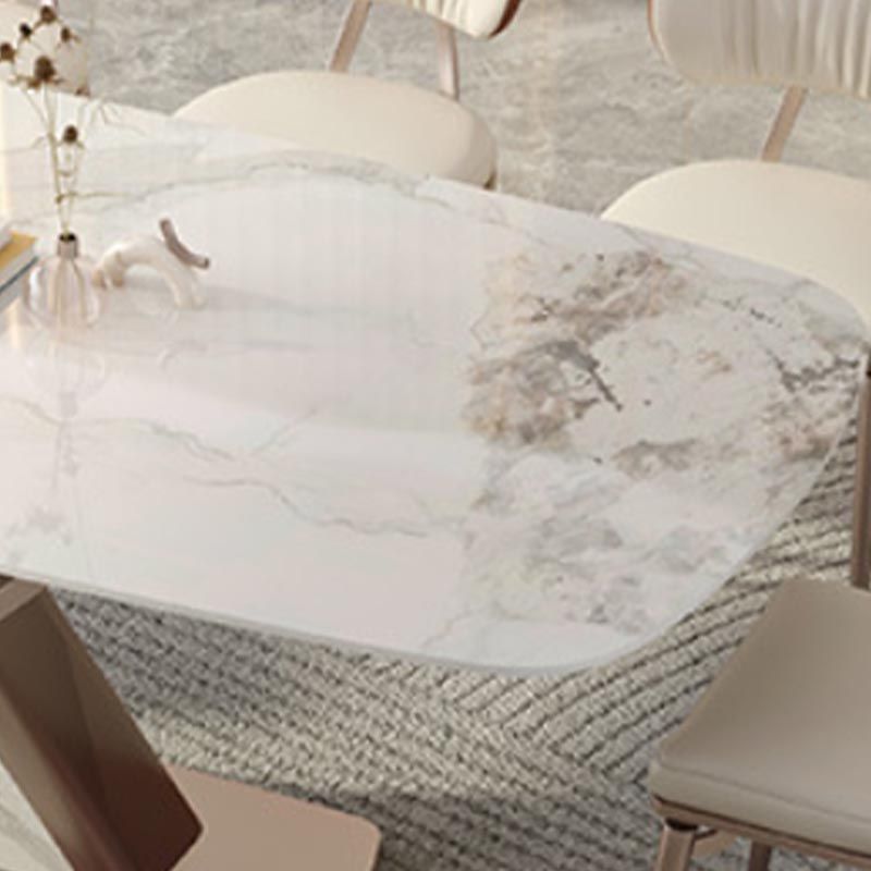 Nordic Sintered Stone Top Dining Set Rectangular 1/4/5/7/9 Pieces Dining Area Table Set Clearhalo 'Dining Room Sets' 'Dining Tables & Seating' 'dining_room_set' 'furn' 'furn_dining_room_set' 'Furniture' 'Kitchen & Dining Furniture' 1200x1200_7f16d4ef-a690-4186-8b05-d7cf4d93a229