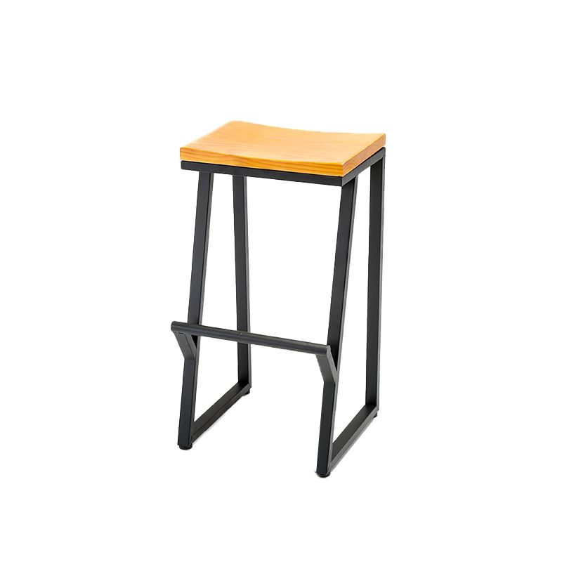 Modern Armless Counter Stool Iron Cafe Bar Stool with Seat and Pedal Clearhalo 'Bar Furniture' 'Bar Stools' 'bar_stools' 'furn' 'furn_bar_stools' 'Furniture' 'Kitchen & Dining Furniture' 1200x1200_7f17387b-a2d4-43c6-8c4e-184ffda0f847