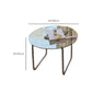 Modern Glass Top Round Coffee Table Sled Single Coffee Table