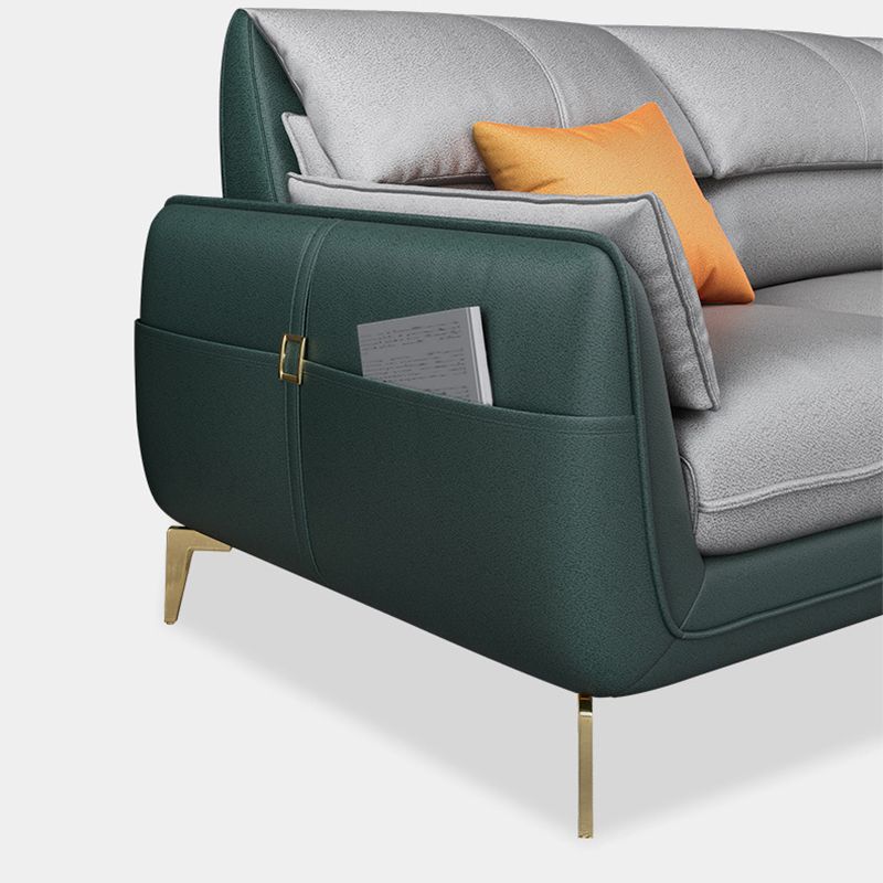 Scandinavian Pillow Top Arm Sectional with Storage for Four People Clearhalo 'furn' 'furn_sectionals' 'Furniture' 'furniture_sectionals' 'Living Room Furniture' 'Sectionals' 1200x1200_7f18b5fa-fbd0-4d14-9147-d9be28361abb