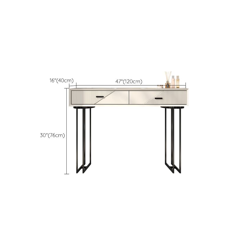 Scantina scandinava di vanità bianca in pietra a 5 cassetti da toeletta da toeletta
