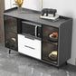 Sideboard di vetro in pietra moderna Sidebore di vetro con 2-cassetti