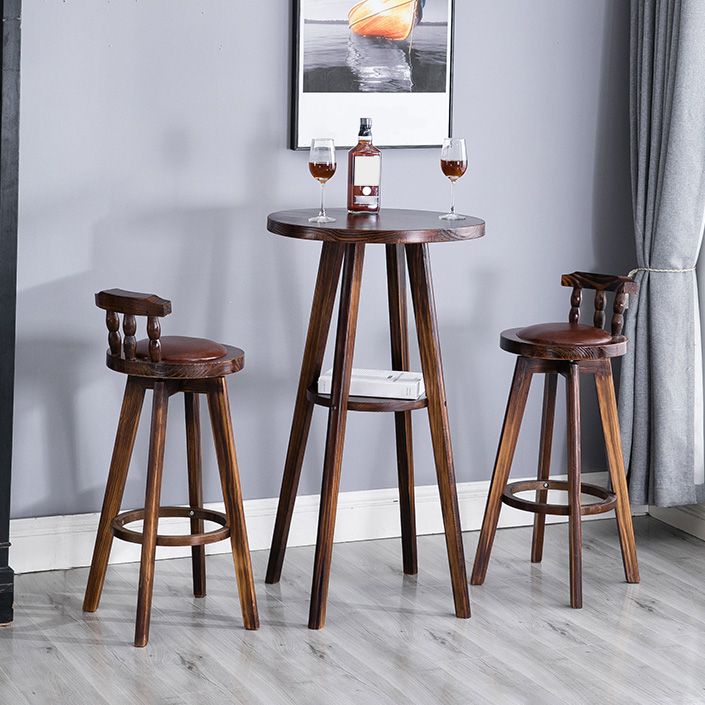 Solid Wood Pub Dining Set Contemporary 1/2/3 Pieces Table and Stool Set Clearhalo 'Bar Furniture' 'furn' 'furn_home_bar_bar_sets' 'Furniture' 'Home Bars & Bar Sets' 'home_bar_bar_sets' 'Kitchen & Dining Furniture' 1200x1200_7f1adb5b-a371-41b0-8b49-7db92f46235a