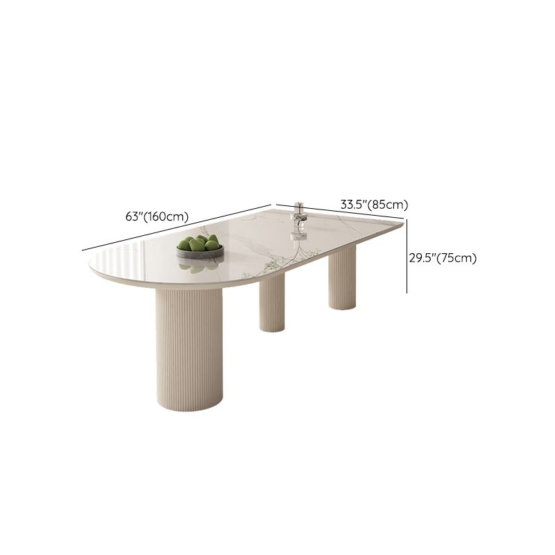 Sintered Stone Top Table White Dining Table for Kitchen Dining Room Clearhalo 'Dining Tables & Seating' 'Dining Tables' 'dining_table' 'furn' 'furn_dining_table' 'Furniture' 'Kitchen & Dining Furniture' 1200x1200_7f1c021d-4d21-4dc3-8f2f-ed3e2d17c4d2