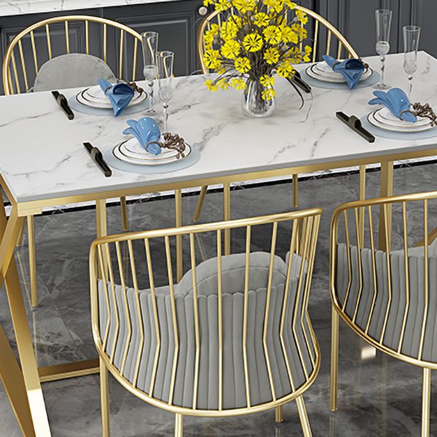 Glam Style 1/2/5 Pieces Dining Furniture Set Rectangle Dining Room Table Set Clearhalo 'Dining Room Sets' 'Dining Tables & Seating' 'dining_room_set' 'furn' 'furn_dining_room_set' 'Furniture' 'furniture_dining_room_set' 'Kitchen & Dining Furniture' 'kitchen&dining_furn' 'kitchen' 1200x1200_7f1ccc0b-8c6e-4da8-8083-78fe29071579