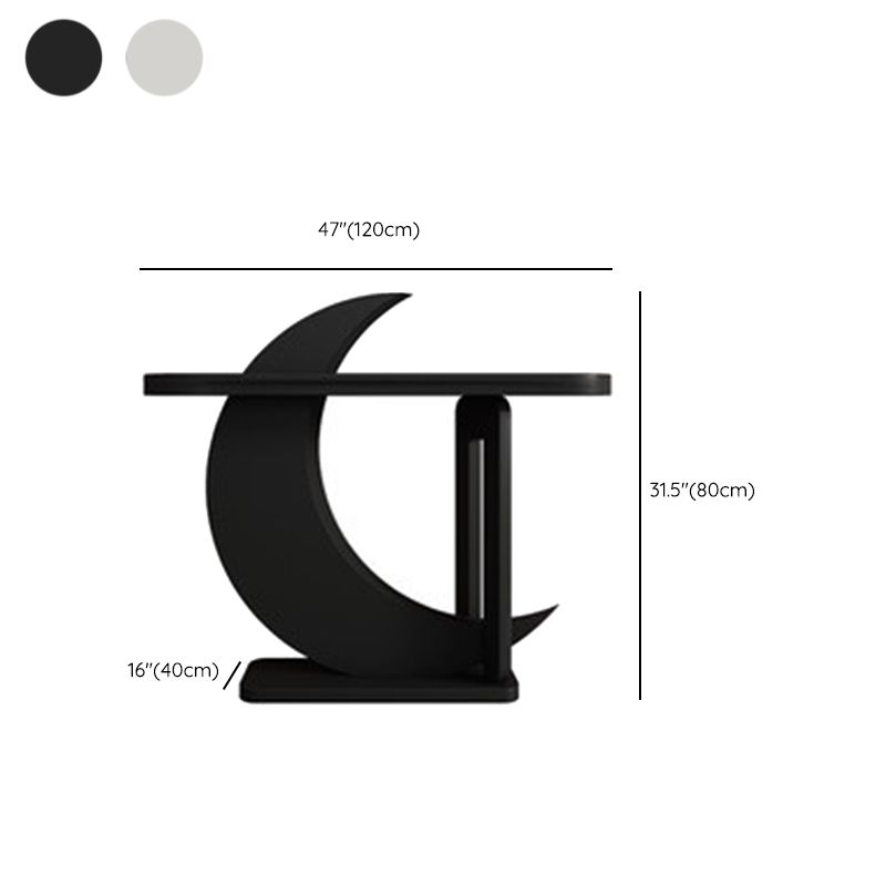 Oval Shape Contemporary Console Table Wood Console Sofa Table