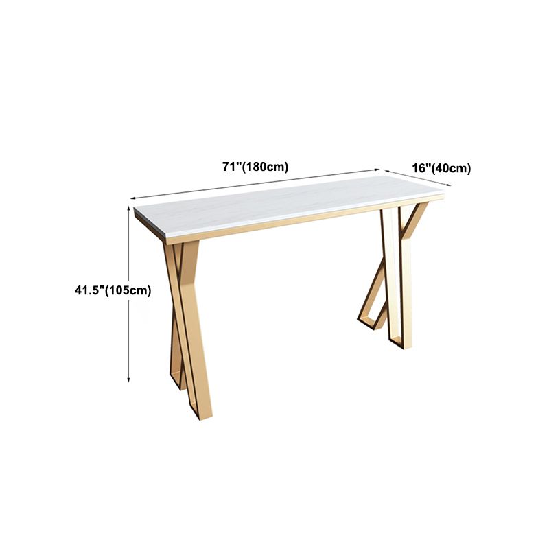 Tavolo da pranzo in pietra glam tavolo da bar rettangolo con doppio piedistallo per soggiorno