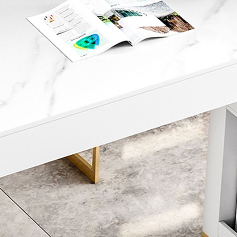 Sintered Stone Bistro Bar Table Rectangle White Bar Table with Storage Clearhalo 'Bar Furniture' 'Bar Tables' 'bar_tables' 'furn' 'furn_bar_tables' 'Furniture' 'Kitchen & Dining Furniture' 1200x1200_7f1fe994-b68c-4ca9-8d0d-a3d0be3becb0
