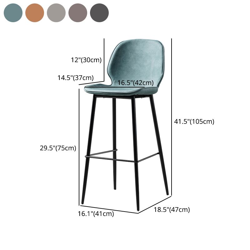 Scandinavian Matte Finish Leather Barstool Footrest Coffee Shop Stool Clearhalo 'Bar Furniture' 'Bar Stools' 'bar_stools' 'furn' 'furn_bar_stools' 'Furniture' 'furniture_bar_stools' 'Kitchen & Dining Furniture' 1200x1200_7f222201-7aa9-4d96-af5b-bd3c9f0b3e05