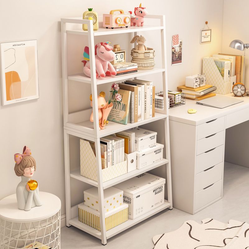 11.81" Wide Ladder Bookshelf Contemporary Metal and Wood Bookcase Clearhalo 'Bookcases' 'furn' 'furn_bookcases' 'Furniture' 'Office Furniture' 1200x1200_7f248990-f00e-4b49-a612-ff13207dbacc