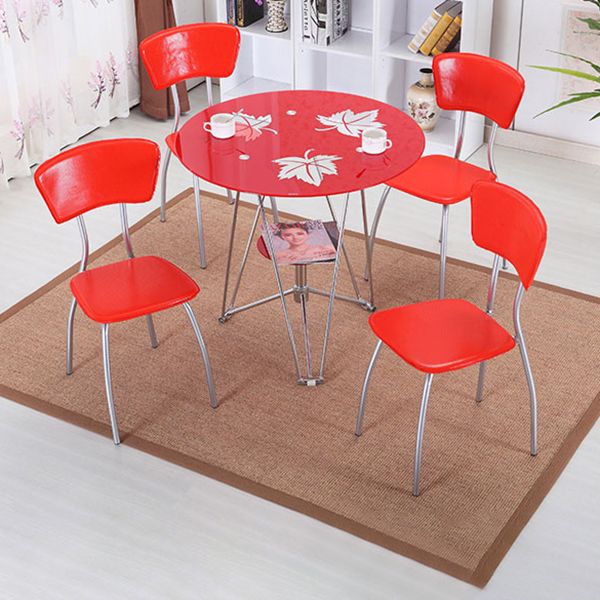 Round Tripod Dining Site Table Metal Dinette Table with Tempered Glass Clearhalo ' dining_table' 'Dining Tables & Seating' 'Dining Tables' 'Furniture' 'furniture_dining_table' 'Kitchen & Dining Furniture' 'kitchen&dining_furn' 'kitchen' 'kitchen_dining_table' 1200x1200_7f24b3bf-7e4a-4b07-9ea4-fecf7696f99a