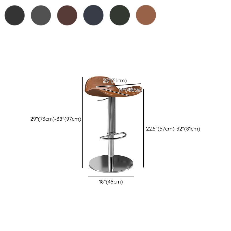 Contemporary Metal Legs Bar Stools Faux Leather Counter Chair Clearhalo 'Bar Furniture' 'Bar Stools' 'bar_stools' 'furn' 'furn_bar_stools' 'Furniture' 'Kitchen & Dining Furniture' 1200x1200_7f24dc0d-f5a0-4a58-bff9-d3b404a02ae1