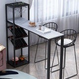 Modern Rectangle Bistro Bar Height Cocktail Table Marble Sled Indoor Bar Table Clearhalo 'Bar Furniture' 'Bar Tables' 'bar_tables' 'furn' 'furn_bar_tables' 'Furniture' 'furniture_bar_tables' 'Kitchen & Dining Furniture' 'kitchen&dining_furn' 'kitchen' 1200x1200_7f25f734-ec59-40fb-8f24-4f6db06d0c04