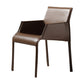 Faux Leather Contemporary Side Chair Matte Finish Solid Back Dining Chair