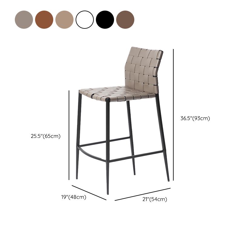 Faux lederen barkrukken lage rug krukken met metalen basis