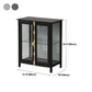 Glam Black Sideboard Clear Doors Glasser Server per soggiorno per soggiorno