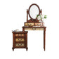 Table de vanité de maquillage victorien avec commode de tabouret avec tiroirs de rangement pour chambre à coucher