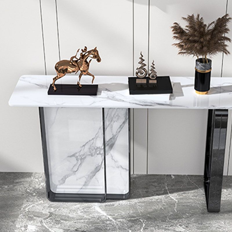 Tavolo di accento del rettangolo di pietra moderna da 31,5 "tavolino alto