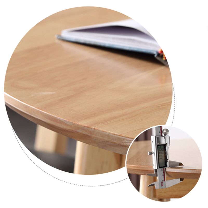 Round Shape Modern Dining Table Wood Color Fixed Table with Rubberwood Solid Wood Clearhalo ' dining_table' 'Dining Tables & Seating' 'Dining Tables' 'furn' 'furn_dining_table' 'Furniture' 'furniture_dining_table' 'Kitchen & Dining Furniture' 'kitchen&dining_furn' 'kitchen' 'kitchen_dining_table' 1200x1200_7f29024a-b336-4046-b902-4713fe8576ea