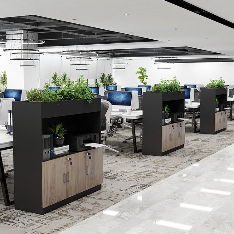 Archivo de estantes de almacenamiento lateral Bloqueo de madera Archivo moderno