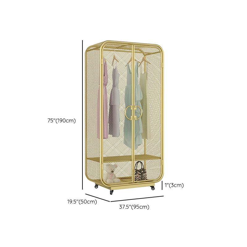 Modern Style Wardrobe Closet Metal Wardrobe Cabinet for Bedroom Clearhalo 'Armoires & Wardrobes' 'armoires_wardrobes' 'Bedroom Furniture' 'furn' 'furn_armoires_wardrobes' 'Furniture' 1200x1200_7f2ca13a-bfab-49e7-92fa-24f1a7b91e41