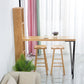 Mesa de bar rectangular, mesa moderna de madera maciza con altura y estantes