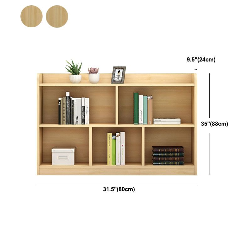 9.4" W Modern Wood Bookcase with Rectangular Shelves Bookshelf  for Living Room