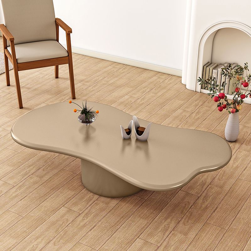 Modern Wood Pedestal Cocktail Table Free Form Coffee Table - White Clearhalo 'Coffee & Accent Tables' 'Coffee Tables' 'coffee_tables' 'furn' 'furn_coffee_tables' 'Furniture' 'furniture_coffee_tables' 'Living Room Furniture' 1200x1200_7f311622-a124-4bbe-be8a-fa5051d9aeac