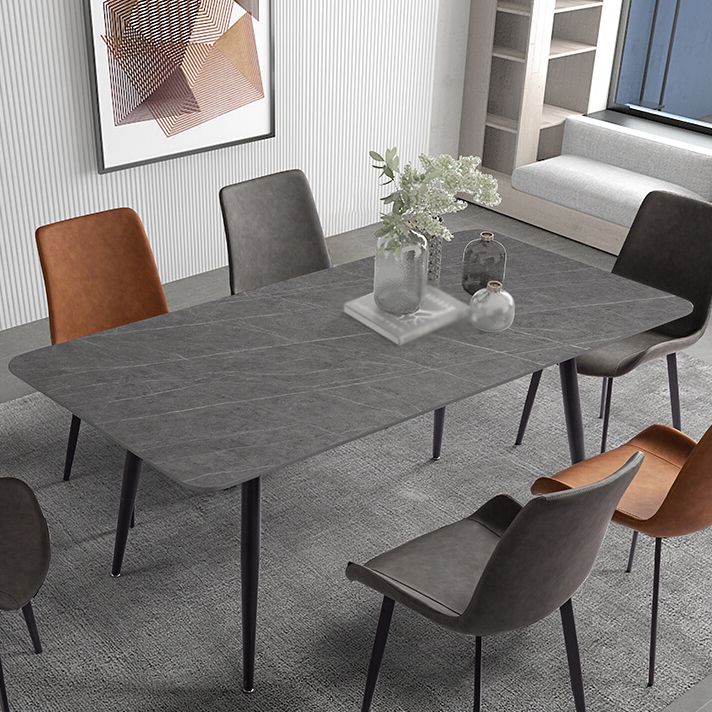 Sintered Stone Three-Color Dining Table Modern Style 4 Legs Table for Dining Room Clearhalo ' dining_table' 'Dining Tables & Seating' 'Dining Tables' 'furn' 'furn_dining_table' 'Furniture' 'furniture_dining_table' 'Kitchen & Dining Furniture' 'kitchen&dining_furn' 'kitchen' 'kitchen_dining_table' 1200x1200_7f31959e-748c-4eb7-afa3-05f3632c8d90