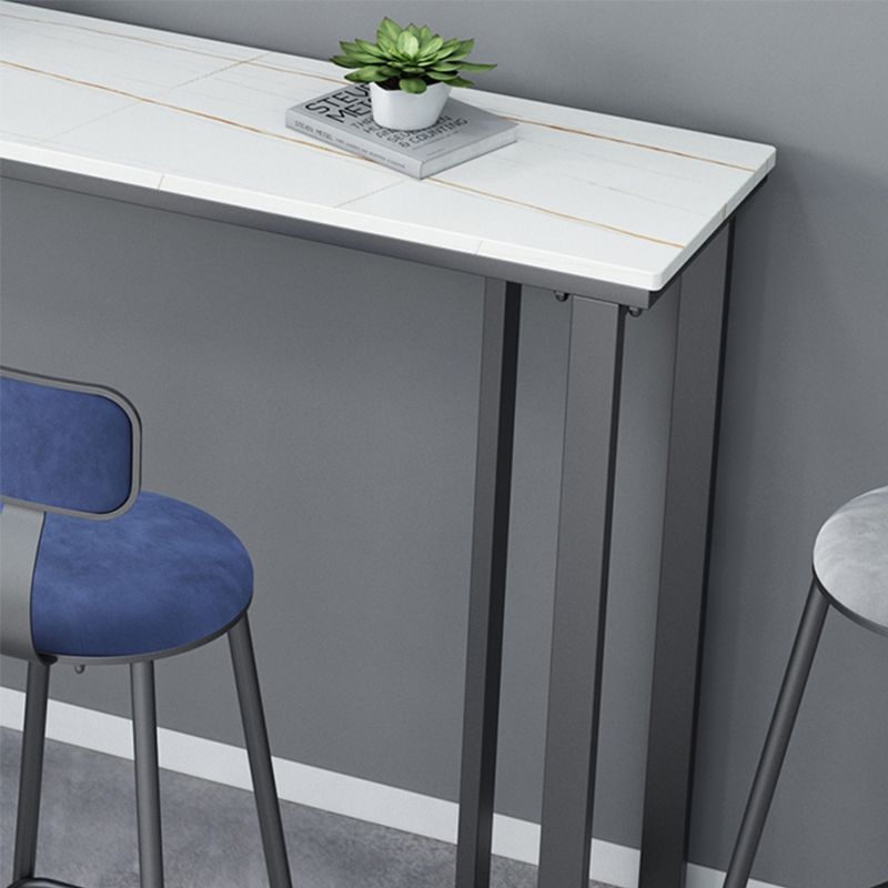 Modern Style Rectangle Bar Table Stone Bar Dining Table with Double ...