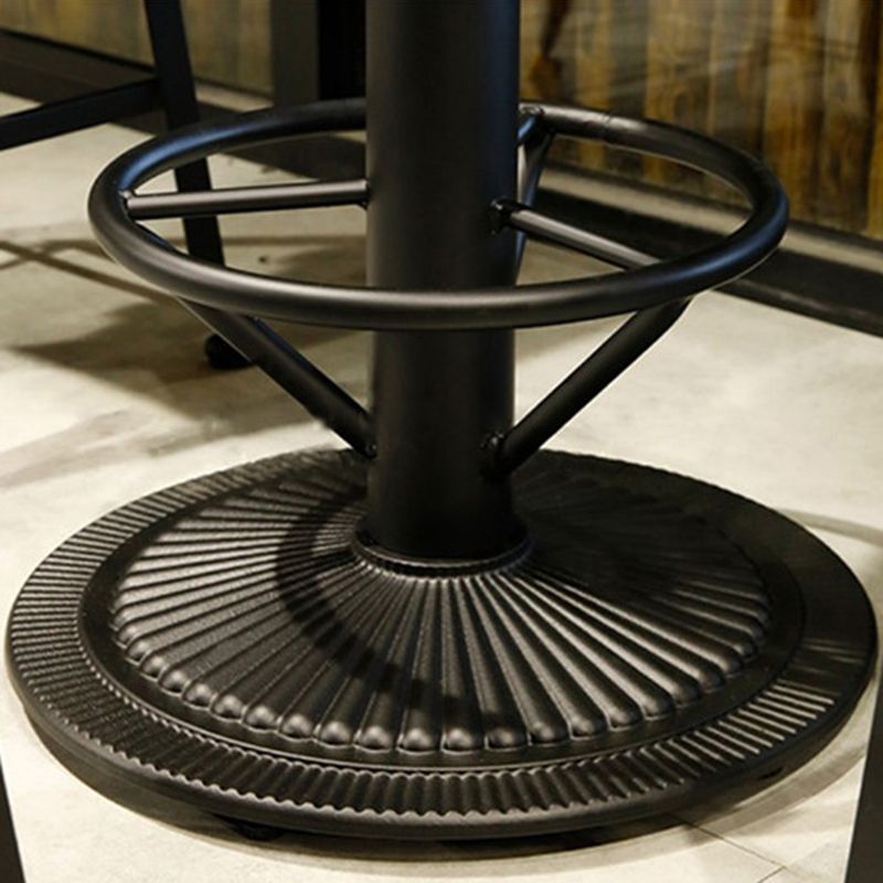 Industrial Style Bar Wine Table Black Bar Dining Table with Storage Clearhalo 'Bar Furniture' 'Bar Tables' 'bar_tables' 'furn' 'furn_bar_tables' 'Furniture' 'Kitchen & Dining Furniture' 1200x1200_7f33e200-68b8-4ccc-be4d-550f63cb3873