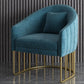 Velvet Arm Chair Sloped Arms Accent Chair with Basic Four Leg