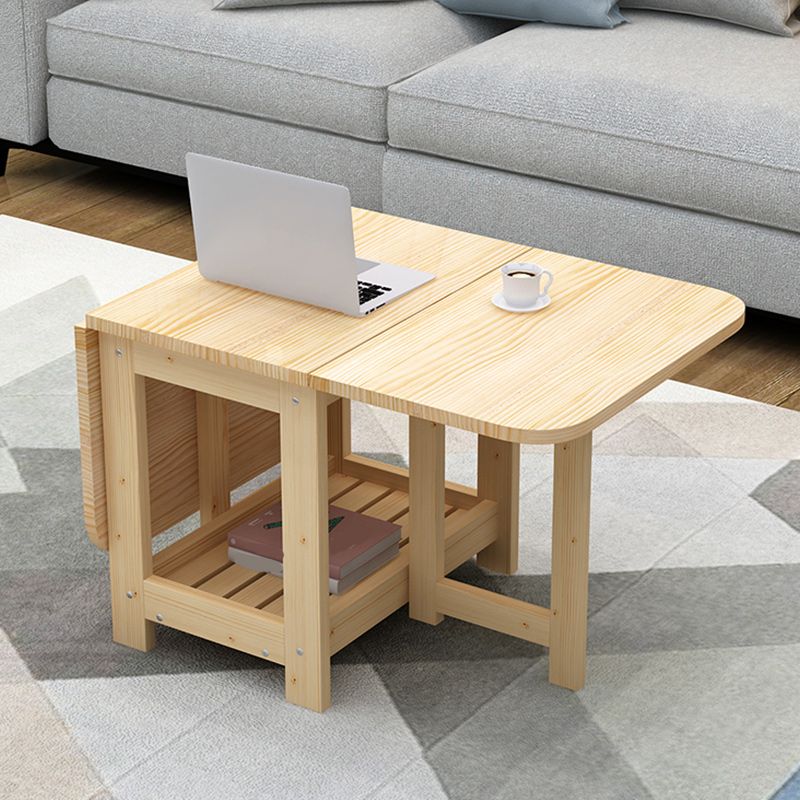 Contemporary Natural Rectangle Coffee Table Single Folding Cocktail Table Clearhalo 'Coffee & Accent Tables' 'Coffee Tables' 'coffee_tables' 'furn' 'furn_coffee_tables' 'Furniture' 'Living Room Furniture' 1200x1200_7f360b3a-ee09-4393-ba46-096b285d28d9