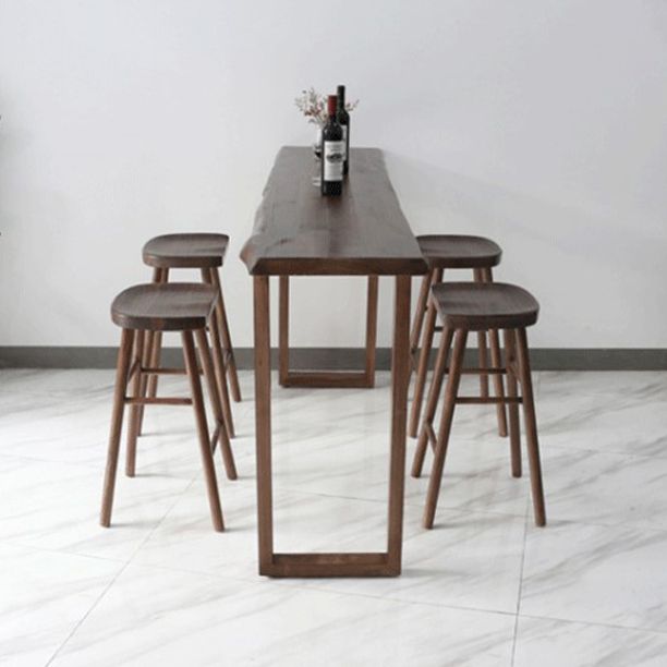 Brown Industrial Style Bar Table Solid Wood Casual Bar Table for Indoor Clearhalo 'Bar Furniture' 'Bar Tables' 'bar_tables' 'furn' 'furn_bar_tables' 'Furniture' 'furniture_bar_tables' 'Kitchen & Dining Furniture' 1200x1200_7f36769e-08b9-4afc-aa94-0432e302423c