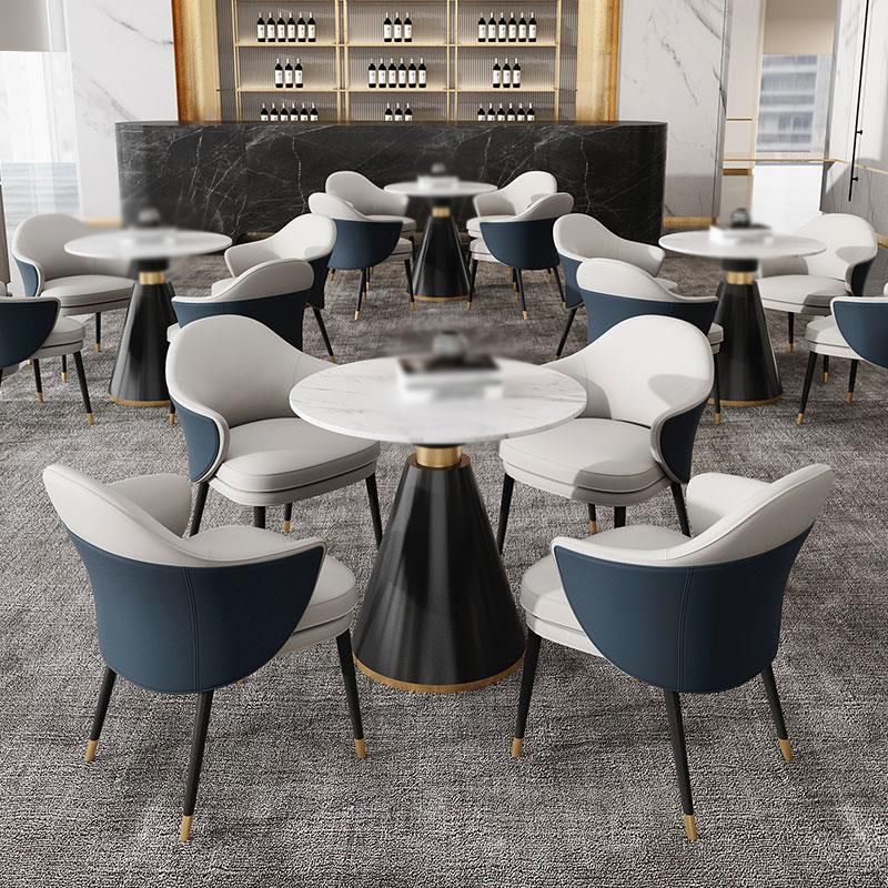 Contemporary 1/4/5 Pieces Dining Set Round Dining Room Table Set with Leather Chairs Clearhalo 'Dining Room Sets' 'Dining Tables & Seating' 'dining_room_set' 'furn' 'furn_dining_room_set' 'Furniture' 'furniture_dining_room_set' 'Kitchen & Dining Furniture' 'kitchen&dining_furn' 'kitchen' 1200x1200_7f36c8aa-f41e-48ef-aa66-8ec31aa1c2b3