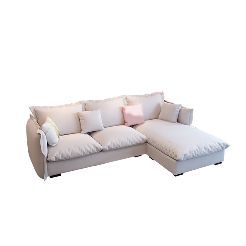 Divano e chaise del braccio quadrato moderno, divano in lino posteriore sciolto - 70,87 "D